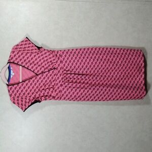 2/$25 04195 Boden coral with navy blue umbrella print S/S dress 8